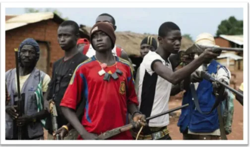 Figura  11 - Combatentes do movimento Anti-Balaka  Fonte: (Lamzouwaq, 2017) 