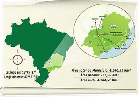 Figura 1- Localização geográfica e aspectos físicos do município de Uberaba- Uberaba-MG 
