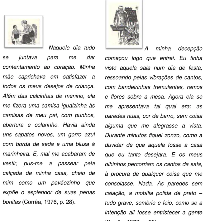 Fig ura 5: ilustrações e trechos do livro “Cazuza”, de Viriato Corrêa.