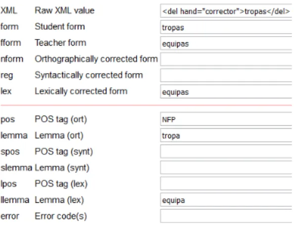 Figure 8: Annotation of a lexical error. 