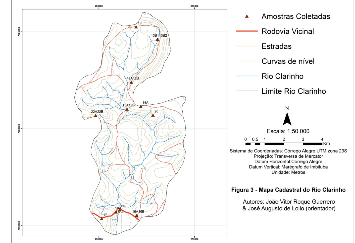 Figura 3 – Mapa Cadastral da Bacia do Rio Clarinho