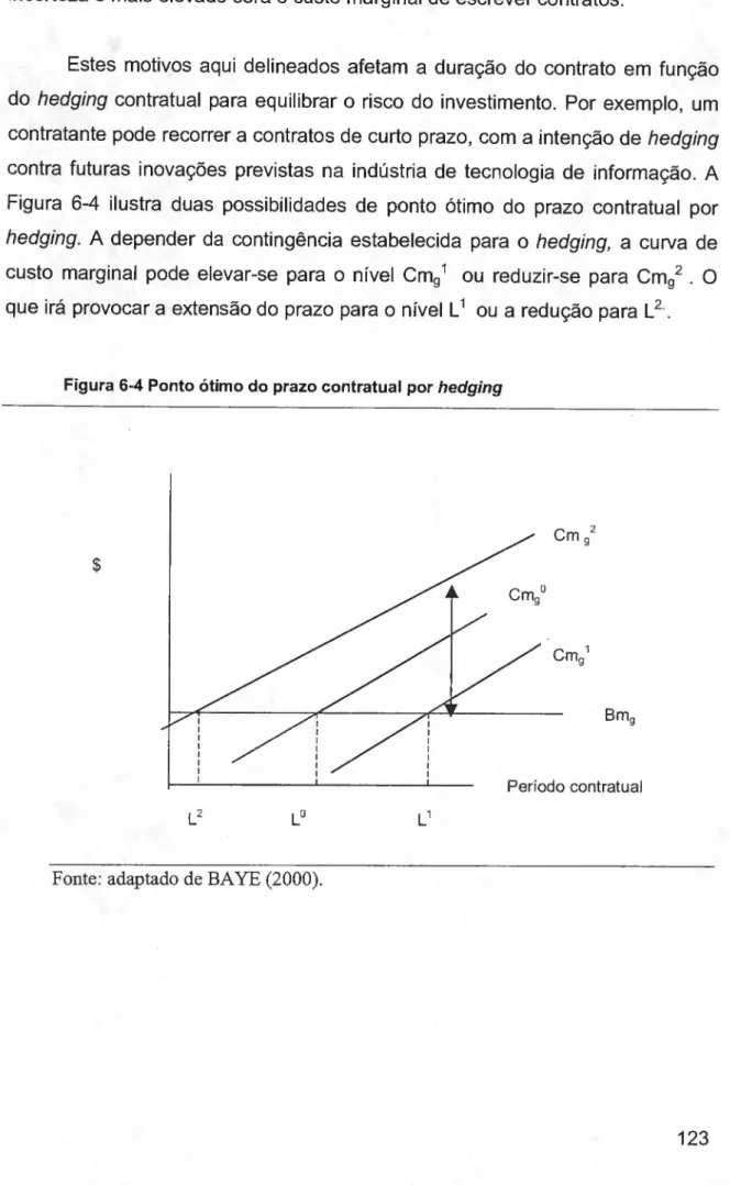 Figura 6-4 Ponto ótimo do prazo contratual por hedging