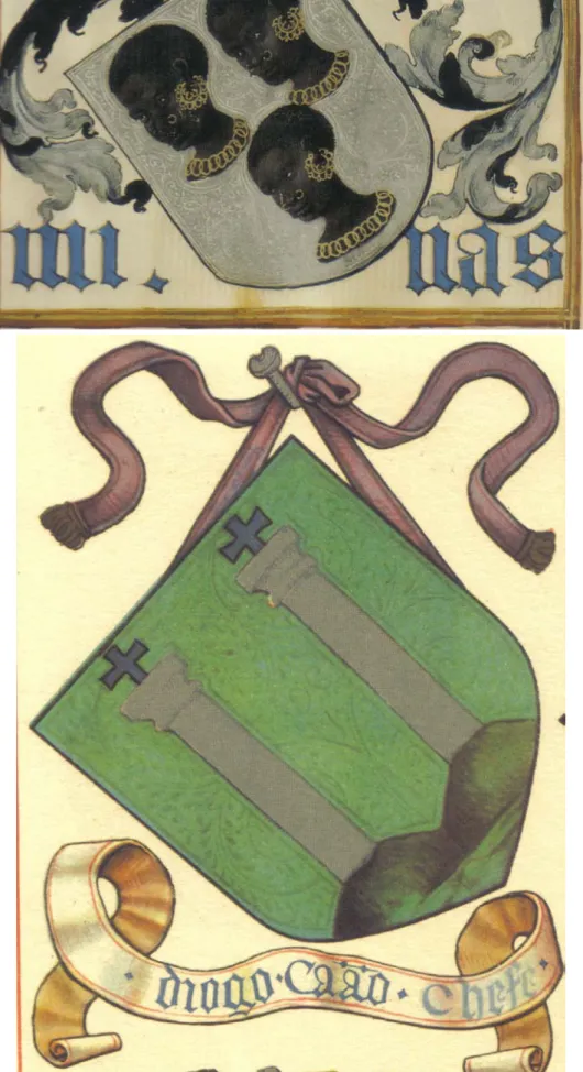 Fig. 11: Armas de Diogo Cão no Livro do Armeiro-Mor (ANTT). 