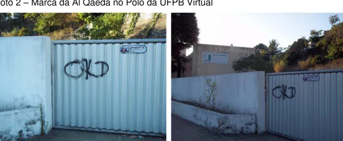 Foto 2  – Marca da Al Qaeda no Polo da UFPB Virtual 