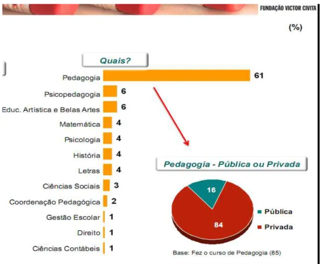 Figura 1.2 – Pedagogia: pública ou privada. 