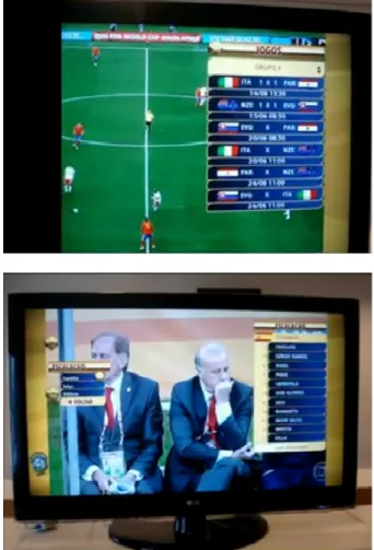 Figura 12 - Telas de aplicação interativa desenvolvida pela Rede Globo na Copa de 2010 