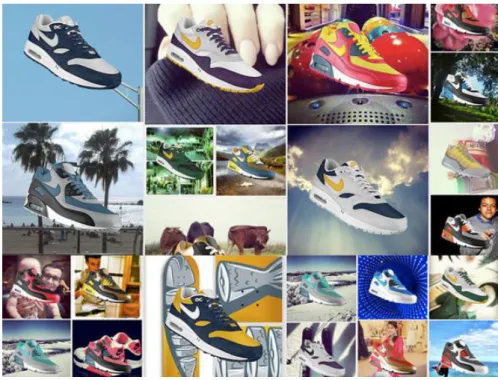 Figura 3 – exemplos de modelos Nike Air Max customizados a partir de fotos do Instagram 14 