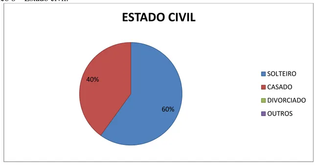 Gráfico 8 – Estado civil. 