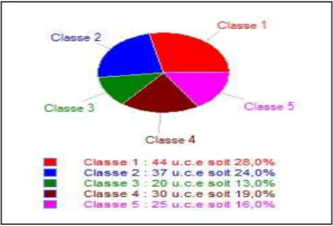 Figura 2  – Dendograma de Classificação Descendente Hierárquica estabelecido pelo  ALCESTE obtidos dos profissionais de saúde