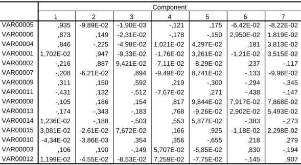 Tabela 3.8 Matriz Rotacionada. 