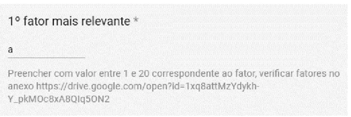 Figura 6 - Mensagem erro expressa no questionário 