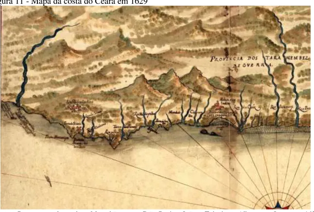 Figura 11 - Mapa da costa do Ceará em 1629 