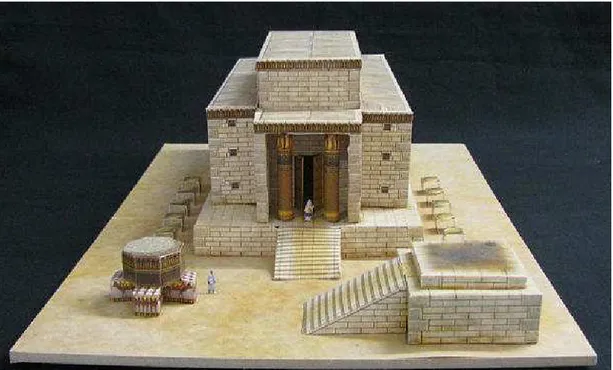 Figura 3 – Fachada do Templo cuja construção é atribuída ao rei Salomão. Gravura encontrada em Temple built by  Solomon