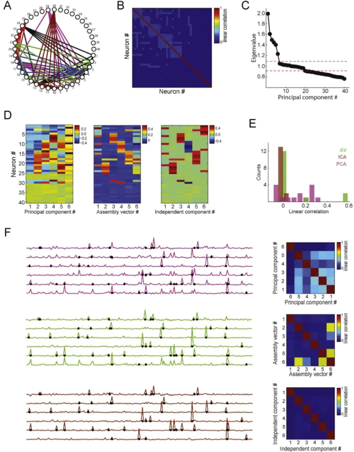 Fig. 9. PCA, ICA and AV method performance for cell assemblies with no exclusive neurons