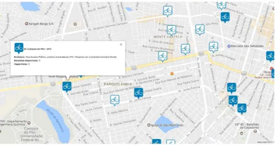 Figura 1 – Mapa de estações Bicicletar