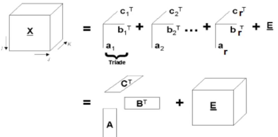Figura 13 – Decomposição de um arranjo tridimensional em r  tríades de vetores peso 