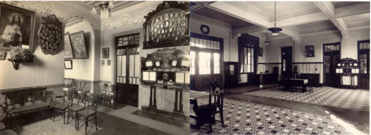 Figura 12. Sala de visitas do Colégio Arquidiocesano no bairro da Luz em 1933. No  canto lateral direito o Quadro de honra
