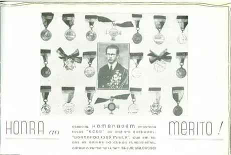 Figura 15. Página em homenagem ao aluno Bernardo Miéle. Revista Echos de 1941. 