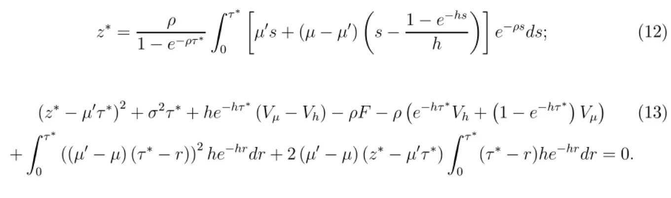 Figure 1 shows the optimal contract length as a function of the credibility level in a full disinﬂation, for two levels of initial inﬂation (µ = 0.1 and µ = 0.2)