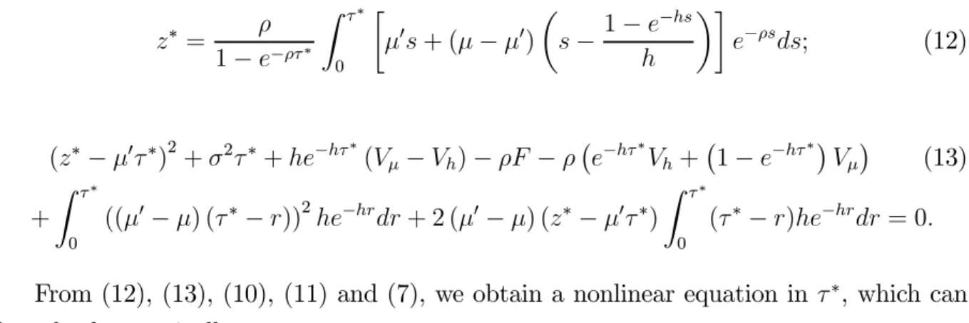 Figure 1 shows the optimal contract length as a function of the credibility level in a full disinﬂation, for two levels of initial inﬂation (µ = 0.1 and µ = 0.2)