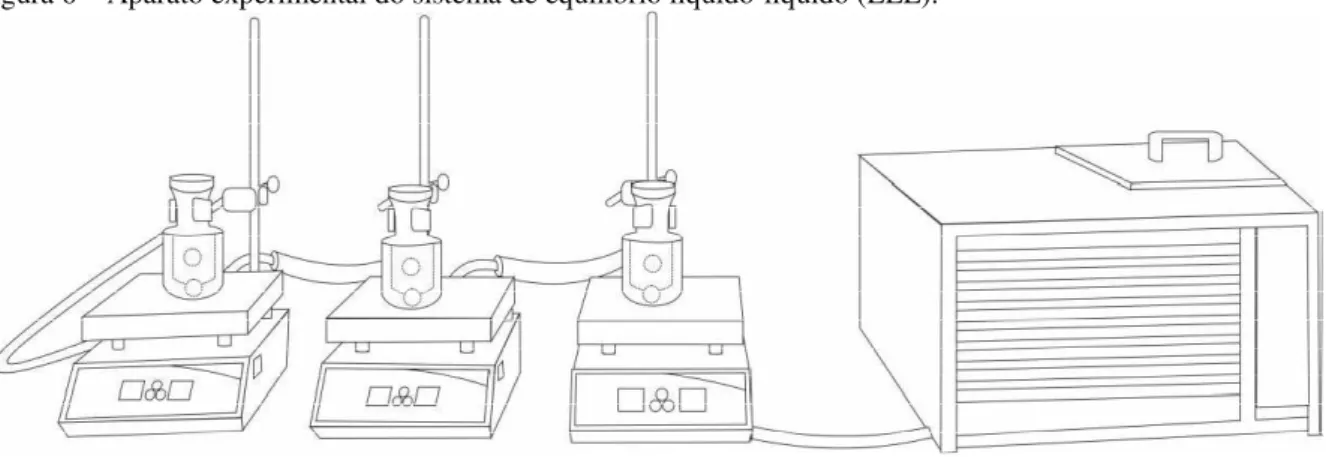 Figura 6 – Aparato experimental do sistema de equilíbrio líquido-líquido (ELL). 