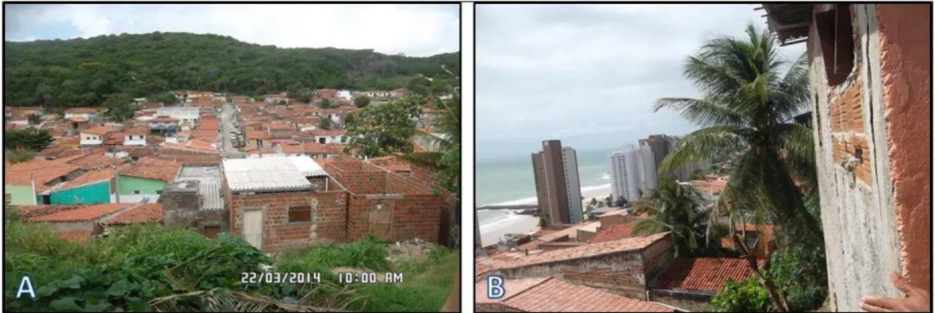 Figura 1 – Ocupação sobre dunas no bairro de Mãe Luiza – Natal/RN. Vista do interior do bairro 