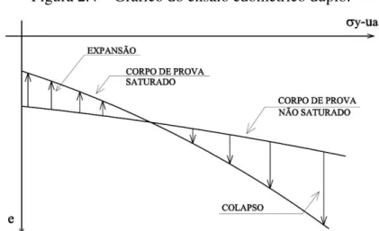 Figura 2.4 – Gráfico do ensaio edométrico duplo. 