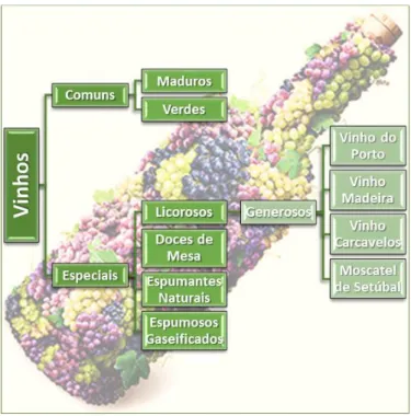 Figura 10- Tipos de vinhos existentes em Portugal (Adaptado do Artigo n o 2 do Decreto-Lei n o  35846/46 de  02/09/1946) 