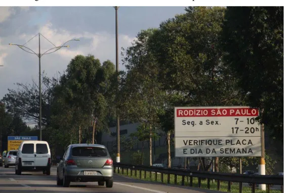 Figura 10  –  Placa referente ao rodízio municipal em São Paulo 