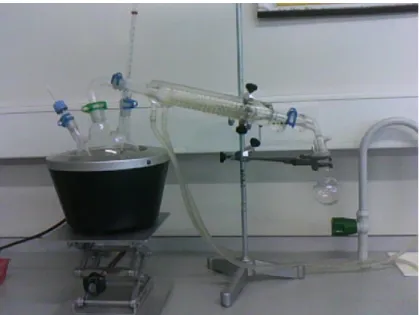 Figura 8 - Montagem de destilação utilizada na determinação do teor alcoólico das amostras