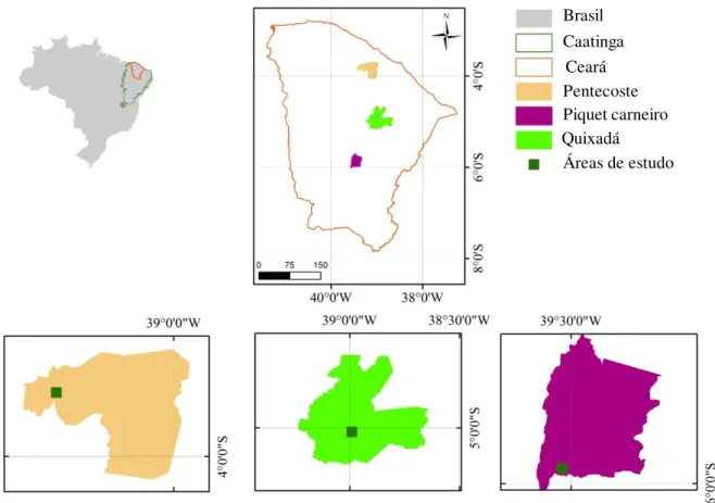 Figura 2 - Localização dos sítios de estudo 