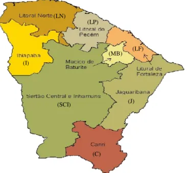 Figura 14 - Macrorregiões Pluviometricamente Homogêneas do Estado do Ceará. 