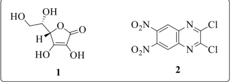 Figura 2  – Estruturas químicas dos precursores sintéticos deste trabalho, compostos 1 e 2