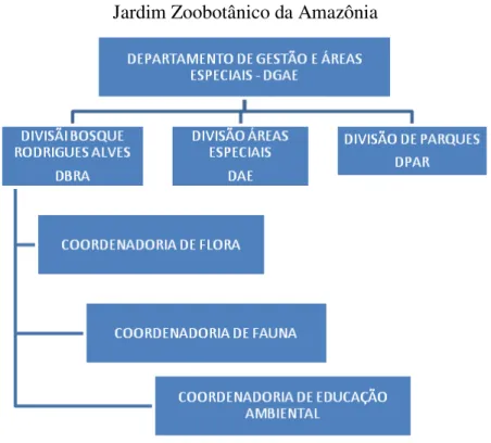 Figura 8 - Organograma funcional do Bosque Rodrigues Alves   Jardim Zoobotânico da Amazônia  