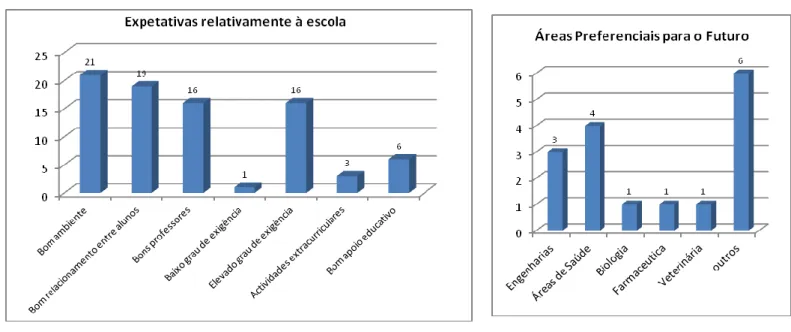Figura 3.12: Gráfico sobre as espectativas dos alunos da  turma 11.º2 relativamente à escola 