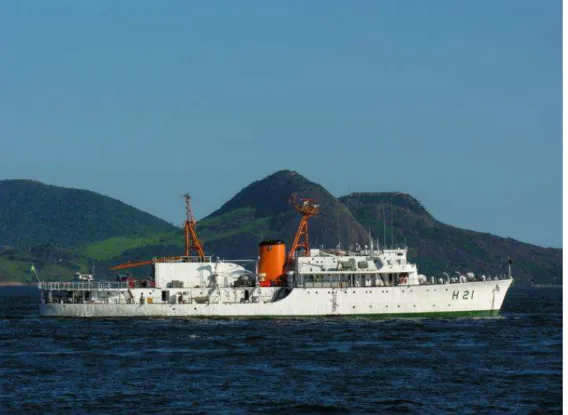 Figura 3.4. Navio Hidrográfico Sirius (NH21) da Marinha do Brasil utilizado para o  levantamento dos dados batimétricos da área de estudo