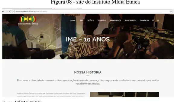 Figura 08 - site do Instituto Mídia Étnica 