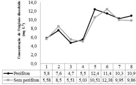 Figura  6  -  Concentração  de  oxigênio  dissolvido  ao  longo  das  semanas de cultivo dos juvenis de tilápia do Nilo