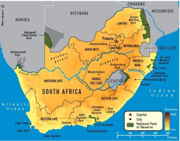 Figura 2 - Mapa da África do Sul 