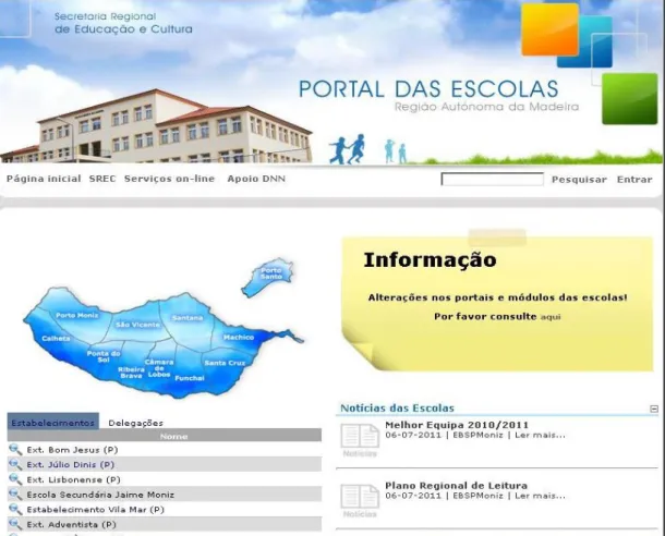 Fig. 17 – Portal das Escolas da Região Autónoma da Madeira 