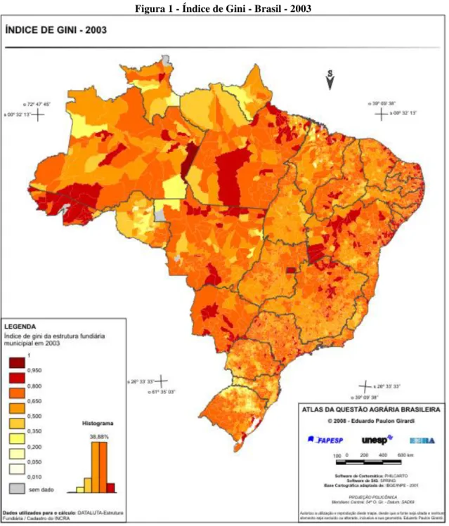Figura 1 - Índice de Gini - Brasil - 2003 