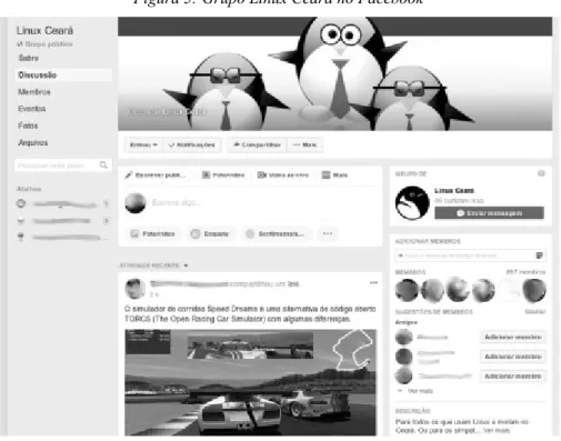 Figura 5: Grupo Linux Ceará no Facebook