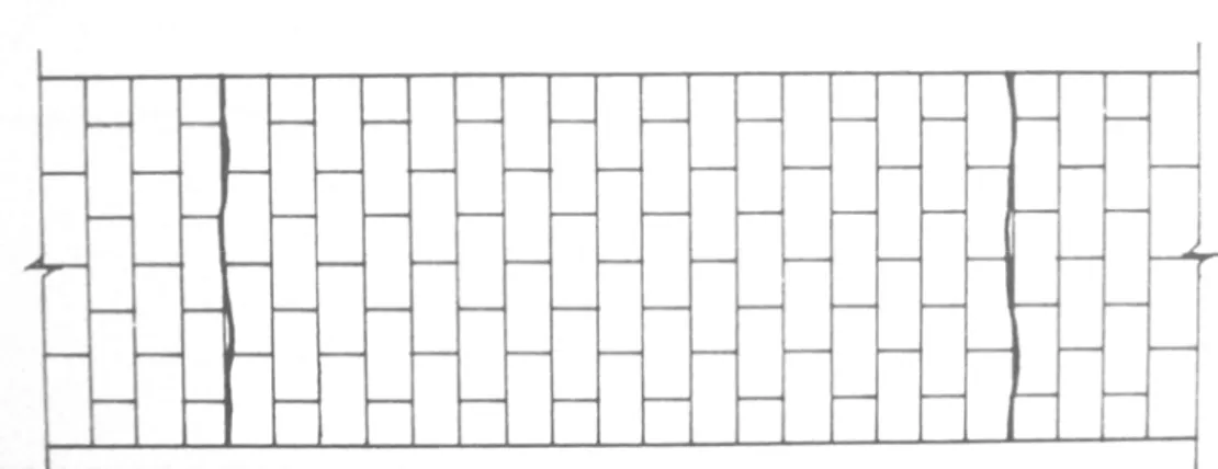 Figura 3.17 - Fissuras regularmente espaçadas em piso externo, devidas a movimentações  térmicas do piso