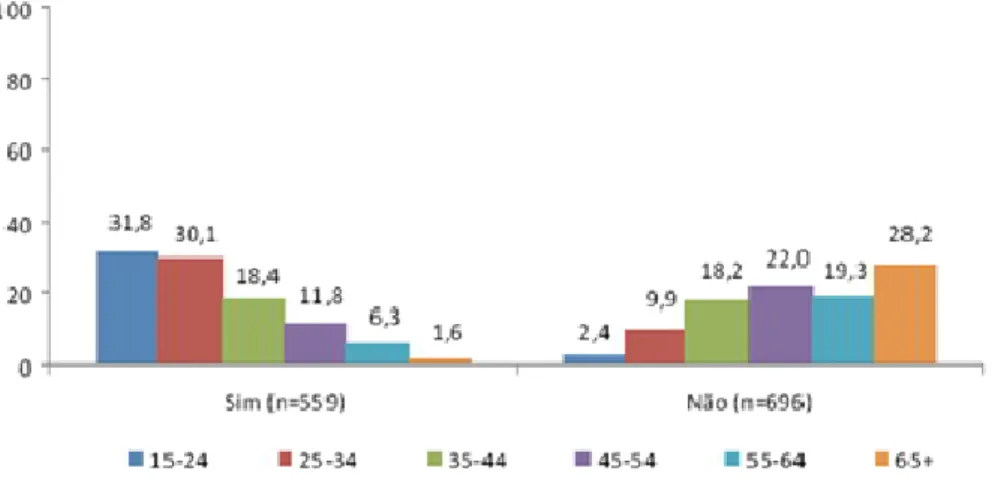 FIGURA 14 | Utilizadores de Internet 2010 em Portugal, por estrutura etária (%) 