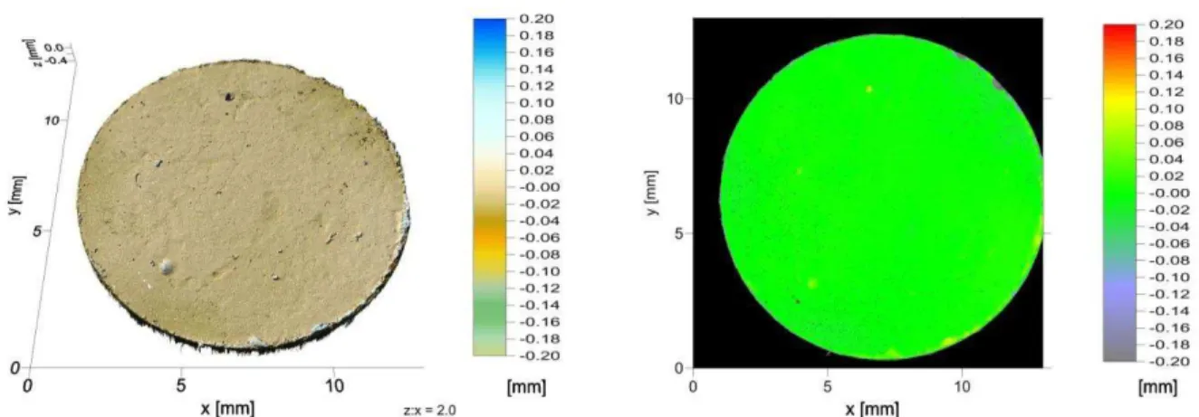 Figure 31. Topography of WC 72 Ts K70 PE35 (reference sample) after warm compaction before  further debinding steps