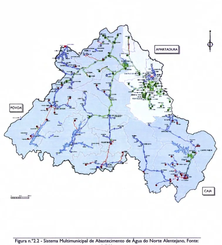 Figura  n.&#34;2.2  -  Sistema  Multimunicipal  de  Abastecimento  de  Agua  do  Norte  Alentejano,  Fonte: