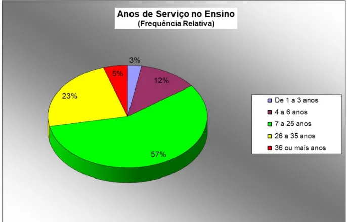 Figura 6. Anos de serviço dos docentes questionados 