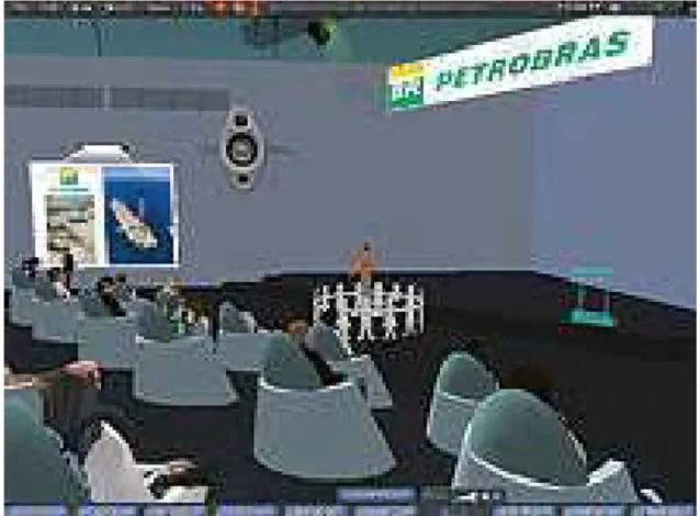 Figura 2 – Reunião virtual da Petrobras no Second Life  Fonte: Revista Época, Edição 462, 26/03/2007.