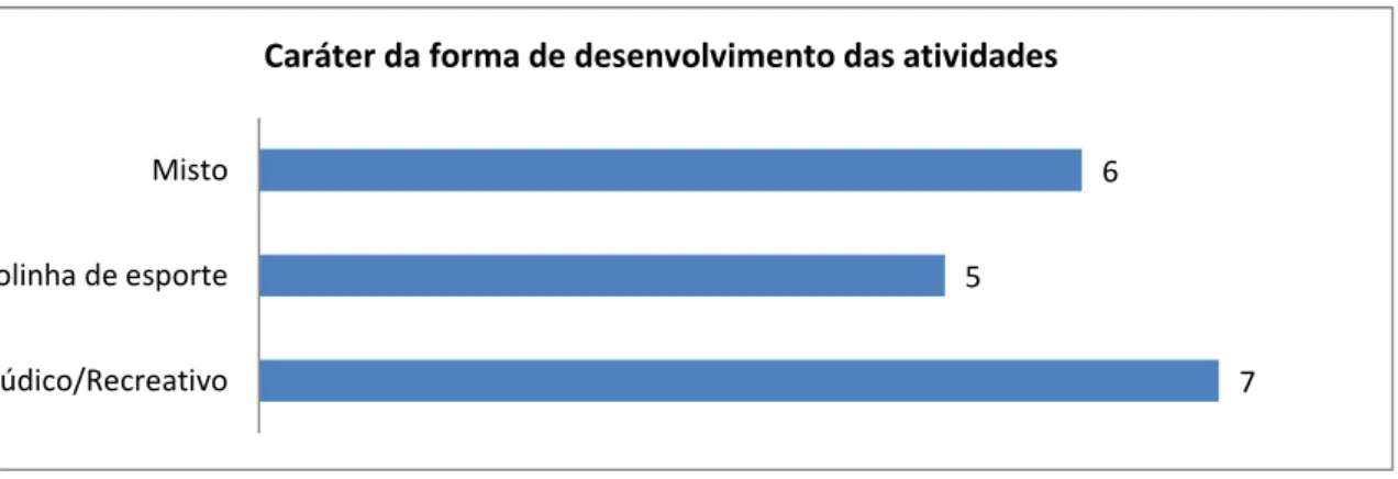 Figura 13 Caráter da forma de desenvolvimento das atividades 