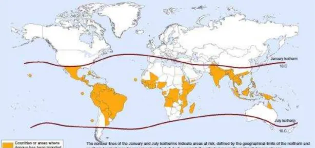 Figura 5  – Países ou áreas de risco para os DENV. 